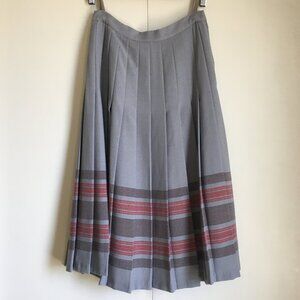 Vintage Adler Mode d'Allemagne Wool Plaid Pleated Skirt West Germany 38